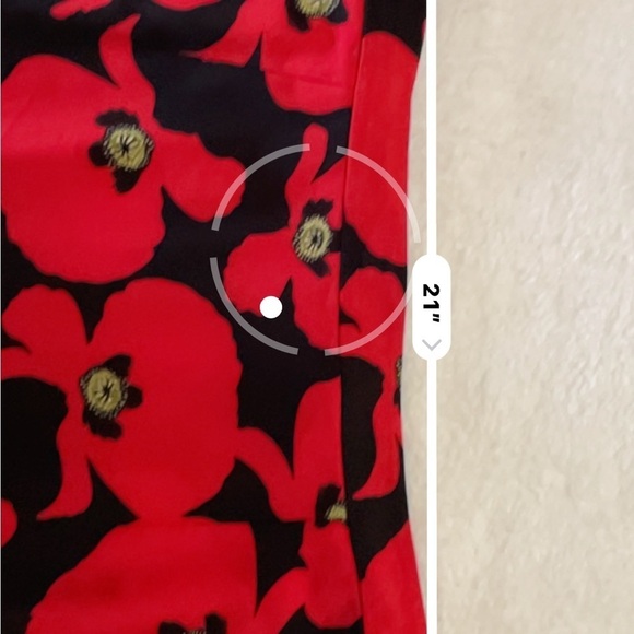 Eloquii Floral Asymmetrical Hem Skirt Red/Black Plus size 22 - Picture 12 of 12